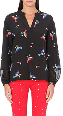 Juicy Couture Lovebird print silk blouse