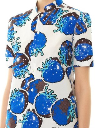 Julien David Cosmic sea fruit-print cotton shirt