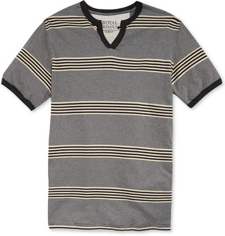 Royal Premium Denim Short-Sleeve Striped Shirt