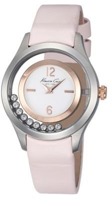 Kenneth Cole Ladies white dial pink lether strap