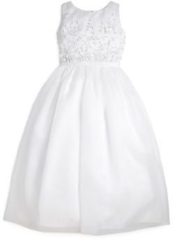 Joan Calabrese Girl's Embroidered First Communion Dress