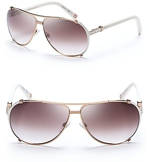 Christian Dior Chicago Metal Aviator Sunglasses with Crystals