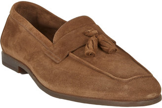 Doucal's Suede Apron-Toe Tassel Loafers