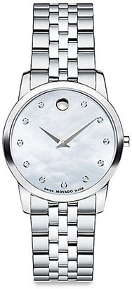 Movado Diamond & Stainless Steel Watch