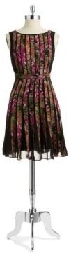 Adrianna Papell Plus Floral A Line Dress