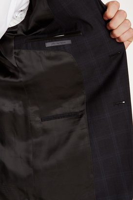 John Varvatos Chad Metal Black Plaid Two Button Notch Lapel Wool Suit