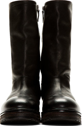 Marsèll Black Leather Zucchino Zip-Up Boots