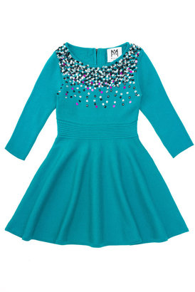 Milly Minis Ombre Sequin Flare Dress, Emerald, Sizes 2-7