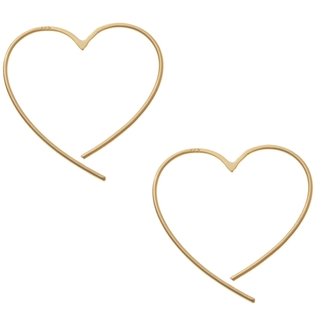 Oliver Bonas Gold Plated Heart Contour Earrings