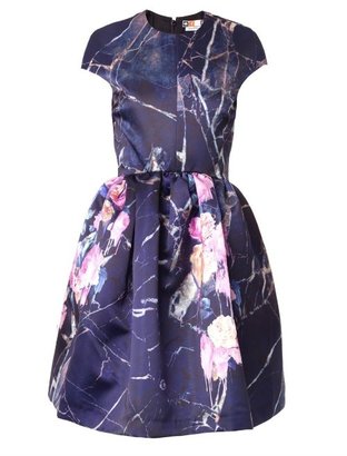 MSGM Floral-print duchess-satin dress