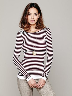 Free People Striped Low Back Top