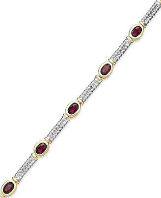 Townsend Victoria Garnet Cable Bracelet in 18k Gold over Sterling Silver (3-7/8 ct. t.w.)
