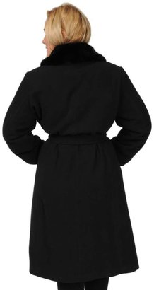 Excelled Plus Size Excelled Faux-Wool Swing Coat