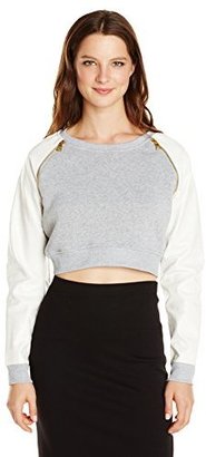 Southpole Juniors Basic Fashion Cropped Fleece Sweatshirt Pull Over