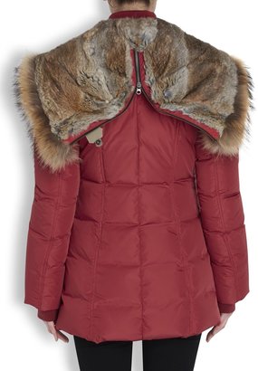 Mackage Akiva red fur trimmed shell jacket