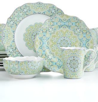 222 Fifth Lyria Teal 16-Pc. Set, Service for 4