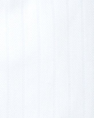 Neiman Marcus Classic Fit Regular Finish Herringbone Stripe Shirt, White