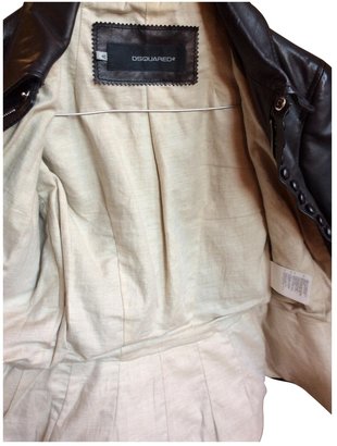 DSquared 1090 DSQUARED2 Black Leather Jacket