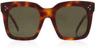 Celine Tortoiseshell Tilda Oversized Sunglasses