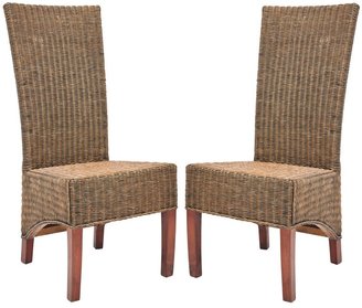 Safavieh Dining Rural Woven St. Croix Honey Brown Wicker High Back Dining Chairs