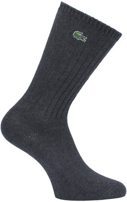 Lacoste Grey Chunky Knitted Ribbed Socks