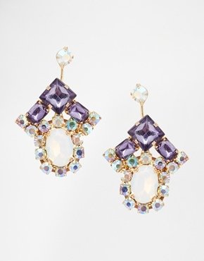 ASOS Winter Jewel Drop Swing Earrings - gold