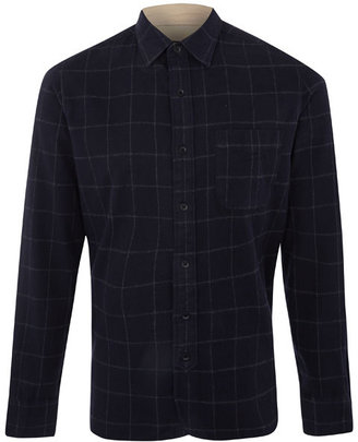 Rag and Bone 3856 Rag and Bone Navy Check Brushed Cotton Flannel Shirt