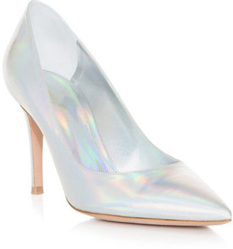 Gianvito Rossi Hologram point-toe shoes
