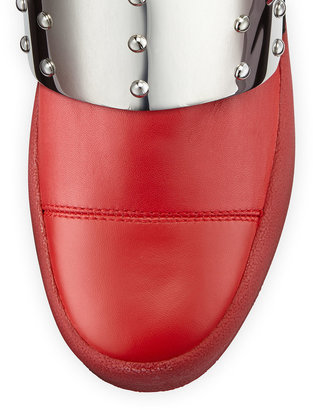 Giuseppe Zanotti Men's Leather High-Top with Plate Front, Red