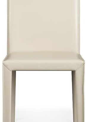 Crate & Barrel Folio Oyster Bonded Leather Dining Chair