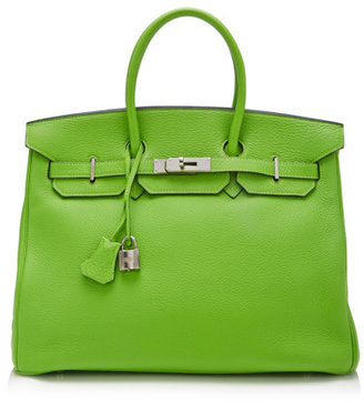 Hermes Heritage Auctions Special Collection 35Cm Vert Cru Clemence