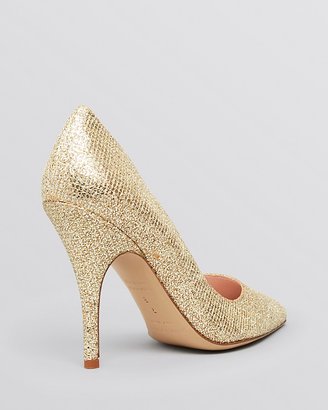 Kate Spade Pointed Toe Pumps - Licorice High Heel Gold