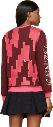 Kenzo Burgundy & Fuchsia Embroidered Sweater