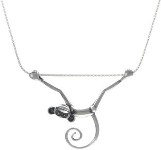 Lee Renee Toy Monkey Necklace Silver
