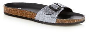 Faith Silver glitter buckle moulded sandals