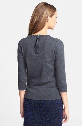 Vince Camuto Exposed Zip Cotton Sweater