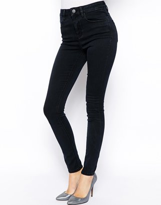ASOS Ridley High Waist Ultra Skinny Jeans in Washed Black