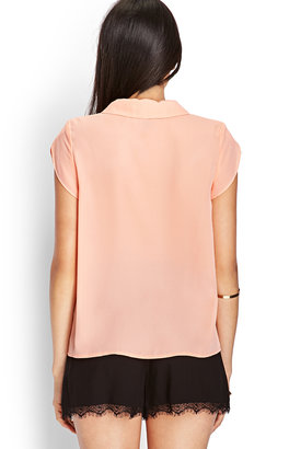 Forever 21 Sleek Collared Woven Top