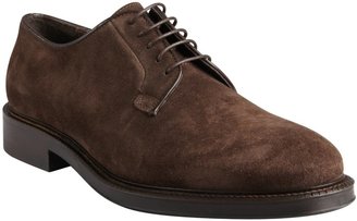 A. Testoni Basic 30961 chocolate suede 'Derby' lace-up oxfords