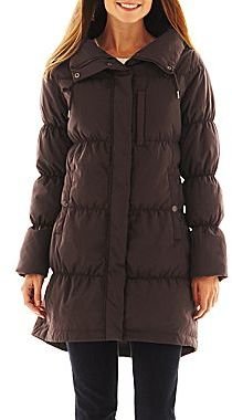 JCPenney a.n.a® Water-Resistant Quilted Down 3/4-Length Coat