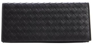 Bottega Veneta black intrecciato leather bi-fold wallet