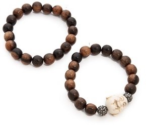 Hipchik Couture Wooden Buddha Bracelet Set
