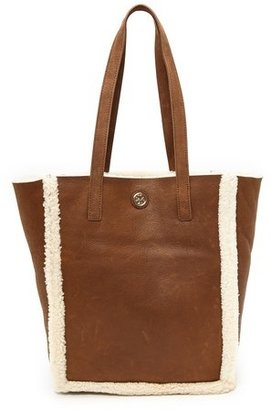 Tory Burch Shearling North / South Tote