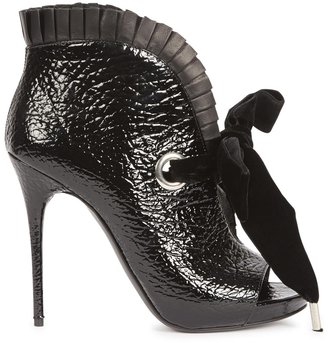 Alexander McQueen Black patent leather ankle boots