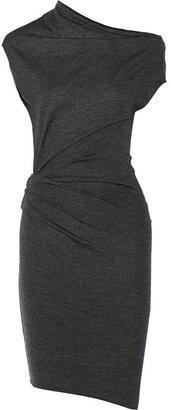 Helmut Lang Sonar asymmetric wool dress