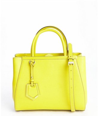 Fendi yellow leather '2Jours' petite convertible top handle bag