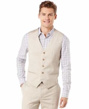 Perry Ellis Big and Tall Linen Blend Textured Vest