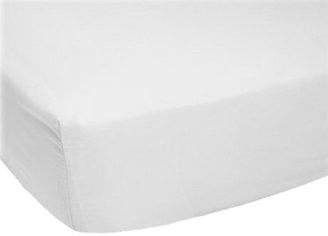 Luvable Friends Fitted Bassinet Sheet, White