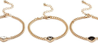 Forever 21 Heart Chain Bracelet Set