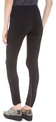 So Low SOLOW Jodhpur Leggings with Faux Leather Patches